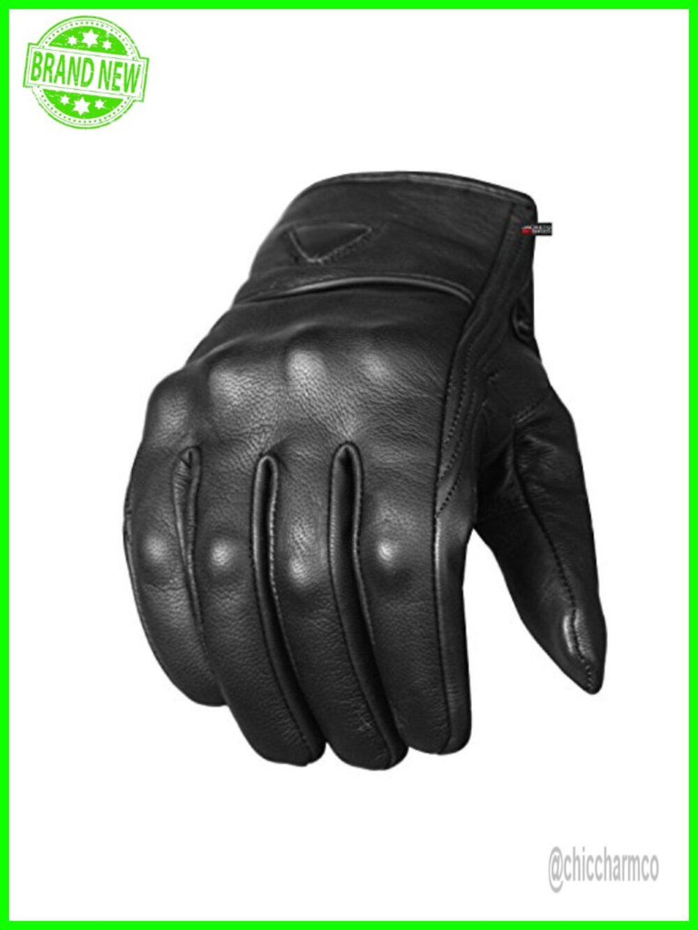 Men's Leather Motorcycle Gloves Touchscreen Non-Slip Knuckle Protection